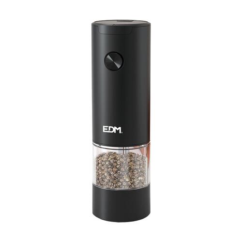 EDM Product elektrisk peberkværn, sort/gennemsigtig, 70 ml (Ø 5,5 × 17,6 cm)