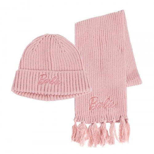 Barbie hat og halstørklæde - pink, onesize (børn)