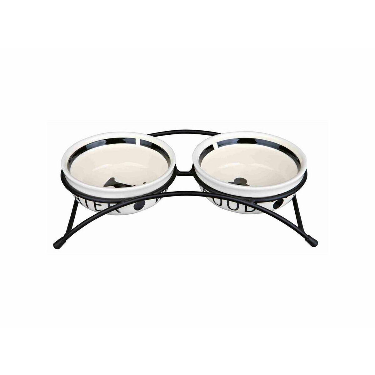 Madskål til hund - Trixie dobbelt skål på stativ, 2 × 250 ml