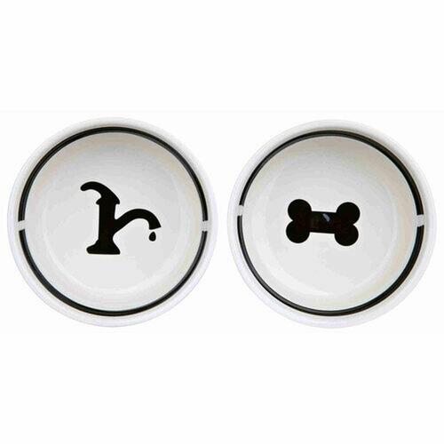 Madskål til hund - Trixie dobbelt skål på stativ, 2 × 250 ml