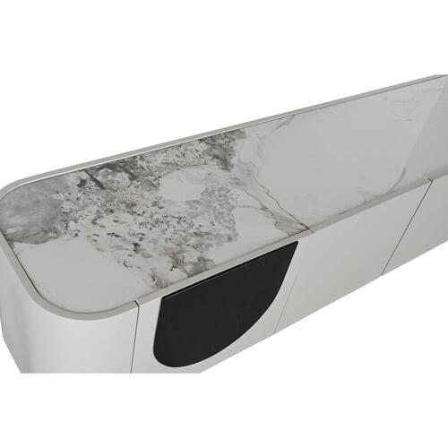 Tv-bord Home ESPRIT Hvid Sort Beige 200 x 40 x 42 cm
