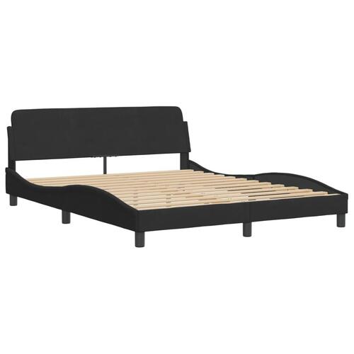 Seng med madras 160x200 cm velour sort