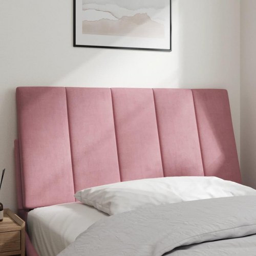 Gavlpude Hanko 100 cm i velour - lyserød sengegavl
