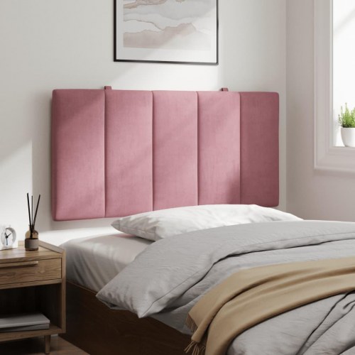Gavlpude Hanko 100 cm i velour - lyserød sengegavl