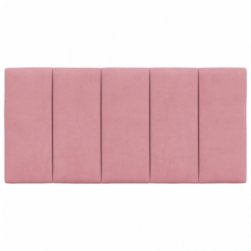 Gavlpude Hanko 100 cm i velour - lyserød sengegavl