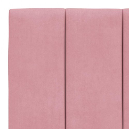 Gavlpude Hanko 100 cm i velour - lyserød sengegavl