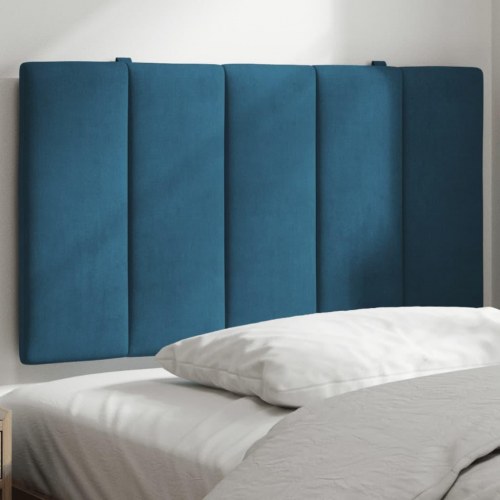 Gavlpude Hanko 80 cm i velour - blå sengegavlspude