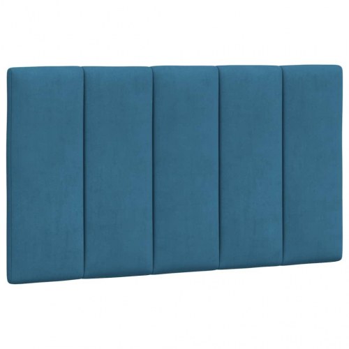 Gavlpude Hanko 80 cm i velour - blå sengegavlspude