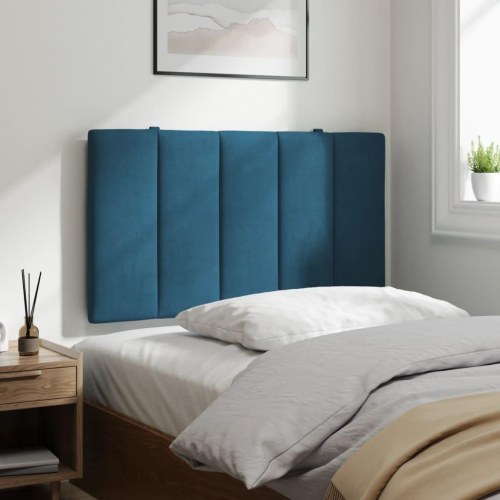 Gavlpude Hanko 80 cm i velour - blå sengegavlspude