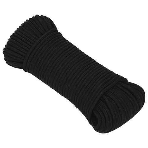 Arbejdsreb 5 mm 250 m polyester sort