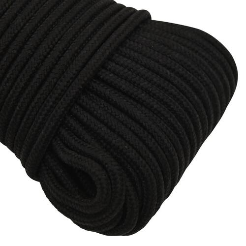 Arbejdsreb 5 mm 250 m polyester sort