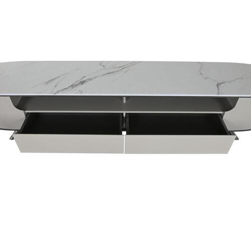 Tv-bord Home ESPRIT Hvid Beige 220 x 42 x 41,5 cm