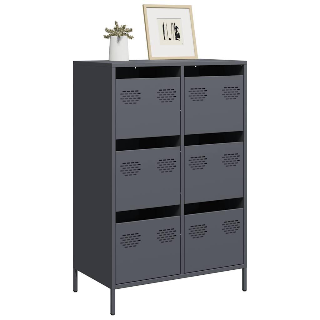 Skab 68x39x101 5 Cm Stål Antracitgrå