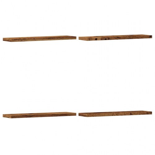 Væghylder 4 stk. - 40×20×1,5 cm i konstrueret træ, antikt trælook