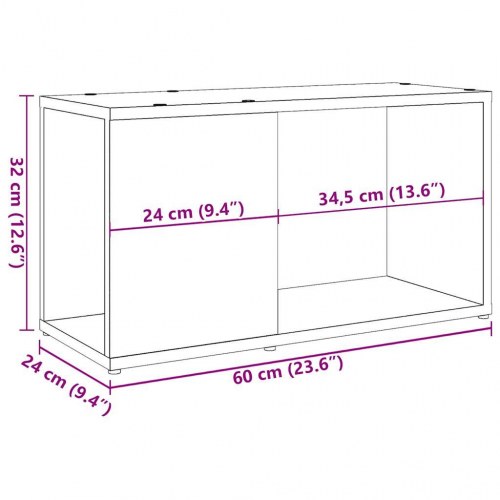Tv-bord 60×24×32 cm i konstrueret træ - kunsteg