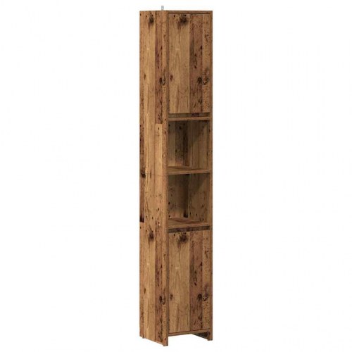 Badeværelsesskab 30×30×183,5 cm - konstrueret træ, antikt træ