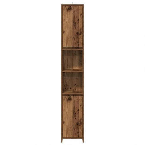 Badeværelsesskab 30×30×183,5 cm - konstrueret træ, antikt træ