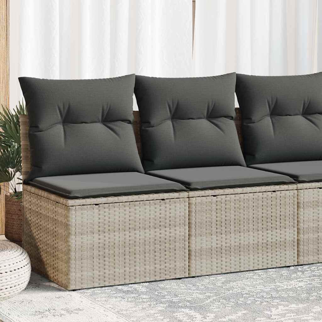 Sofasæt Til Haven 2 Dele Med Hynder Polyrattan Akacietræ - Lysegrå / uden opbevaring