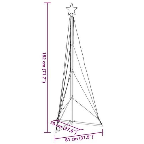 Juletræslys 363 LED'er 182 cm blå