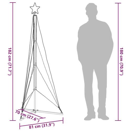 Juletræslys 363 LED'er 182 cm blå