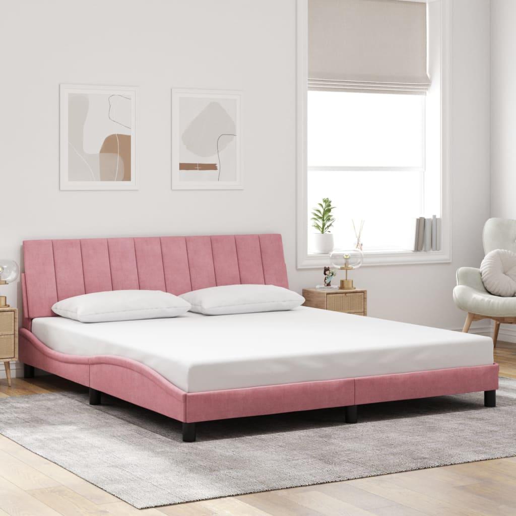 Sengeramme uden madras Hanko 180x200 cm fløjl pink