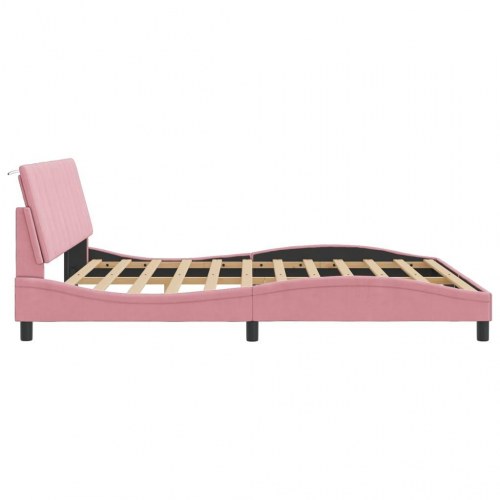 Sengeramme Hanko 180 x 200 cm uden madras - pink fløjl
