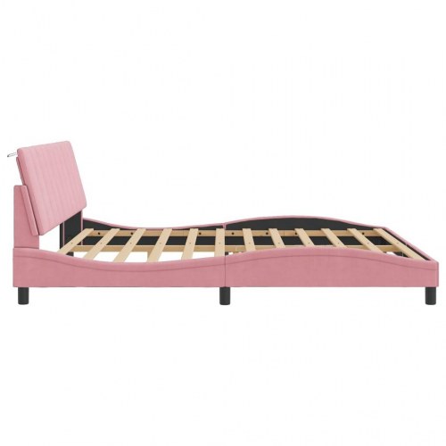 Sengeramme Hanko 200 x 200 cm uden madras - pink fløjl