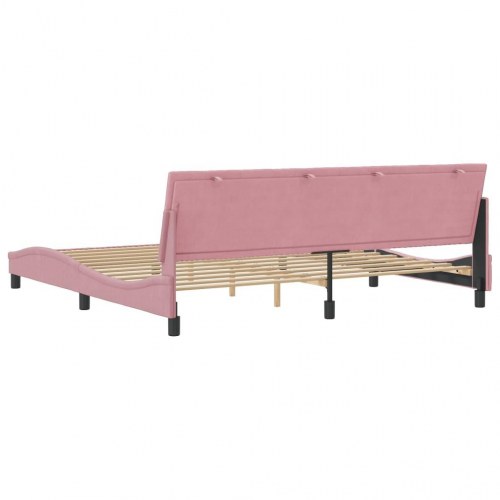 Sengeramme Hanko 200 x 200 cm uden madras - pink fløjl