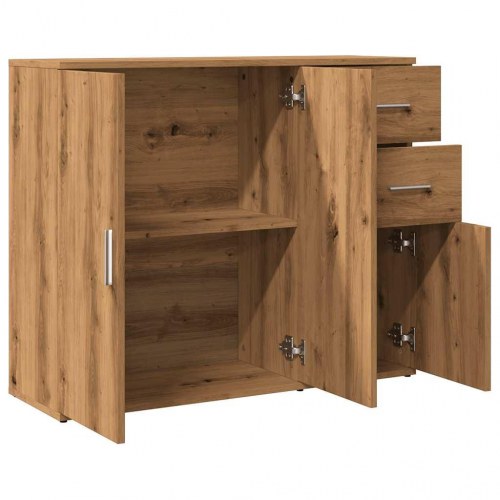 Skænk håndlavet eg 91x29,5x75 cm konstrueret træ