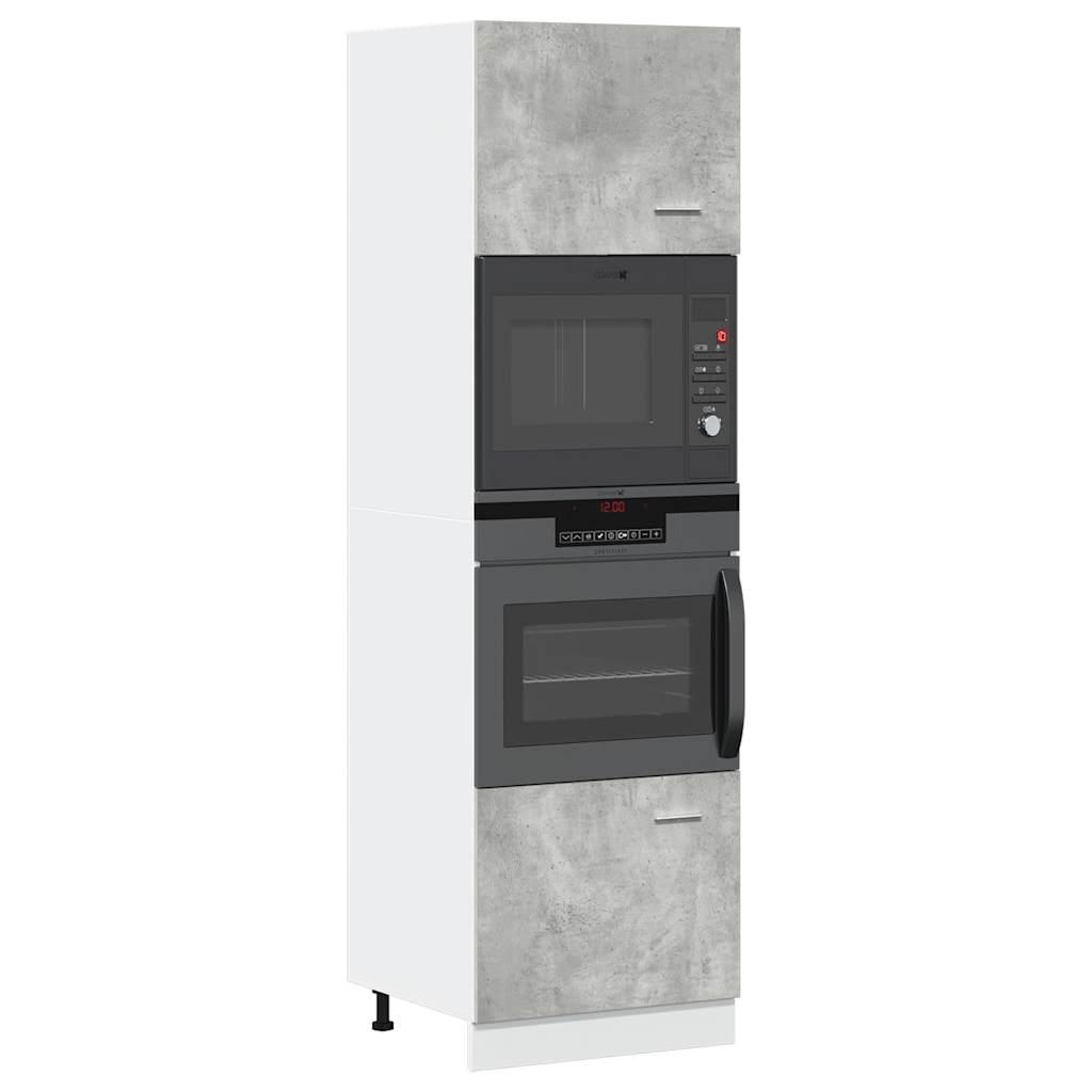 Mikrobølgeovnsskab Lyon Betongrå 60x57x207 Konstrueret Træ