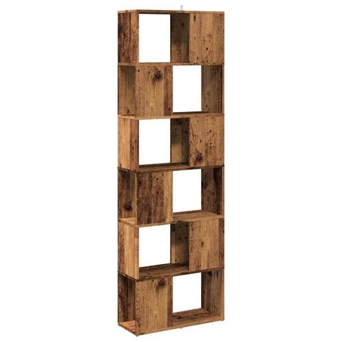 Bogreol/rumdeler 60×24×186 cm - antikt trælook