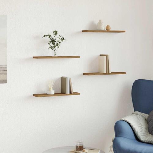Væghylder 4 stk. 40x20x1,5 cm konstrueret træ kunsteg