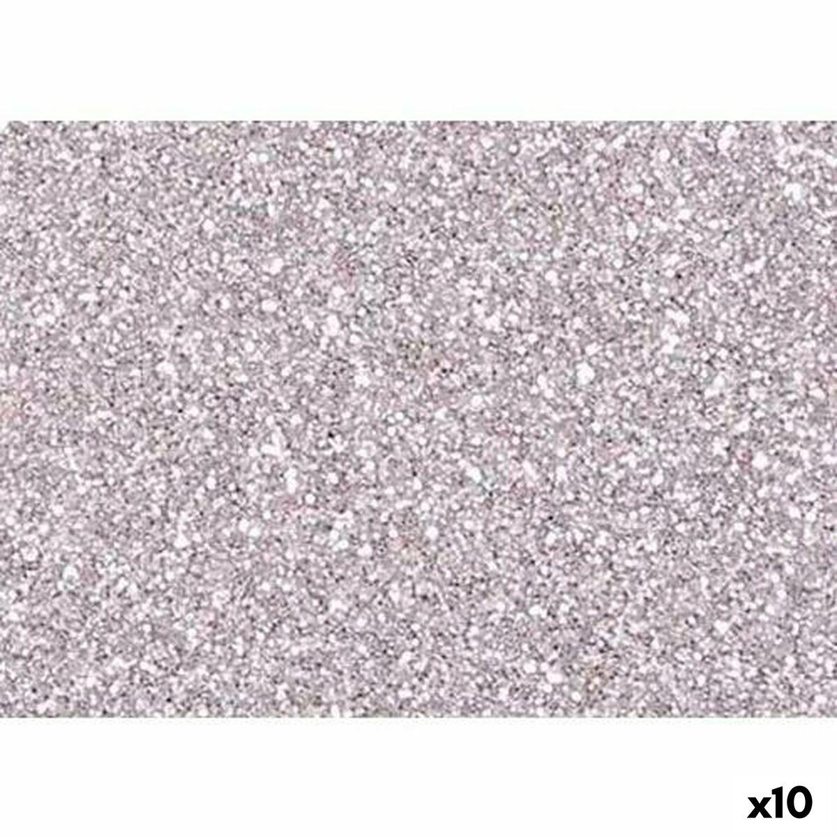 Fama EVA-skum, sølv glitter - 20 × 30 cm, 2 mm (10 ark)