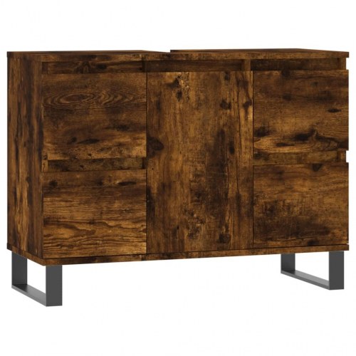 Badeværelsesskab 80 x 33 x 60 cm - røget egetræsfarve