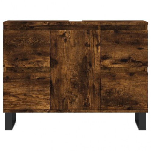 Badeværelsesskab 80 x 33 x 60 cm - røget egetræsfarve