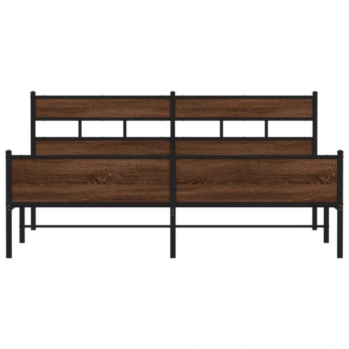 Sengeramme uden madras 183 x 213 cm - brun egetræ