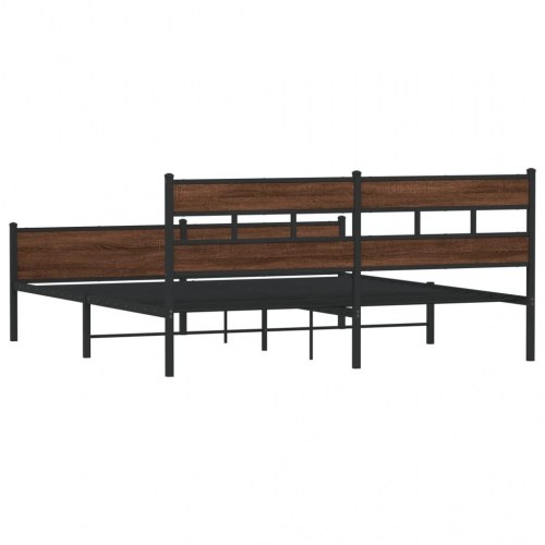 Sengeramme uden madras 183 x 213 cm - brun egetræ