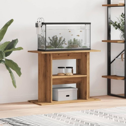 Akvariestativ i håndlavet eg - 80 × 35 × 60 cm, konstrueret træ