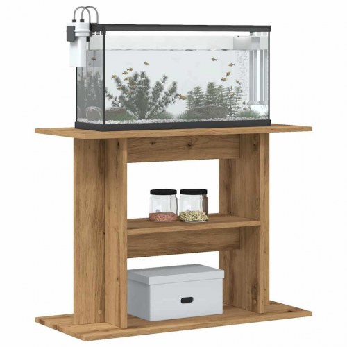 Akvariestativ i håndlavet eg - 80 × 35 × 60 cm, konstrueret træ