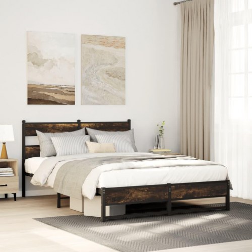 Sengeramme 160x200 cm uden madras - røget egetræsfarve