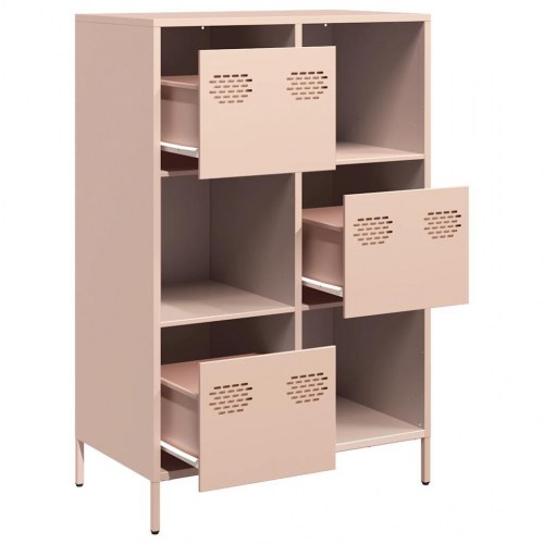 Opbevaringsskab i stål 68 x 39 x 103,5 cm - lyserød