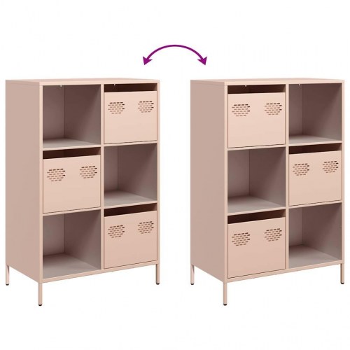 Opbevaringsskab i stål 68 x 39 x 103,5 cm - lyserød