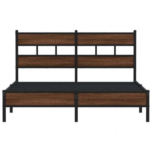 Sengeramme 137 x 190 cm uden madras - brun egetræ