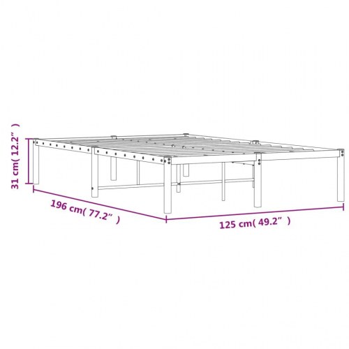 Sengeramme 120x190 cm metal hvid