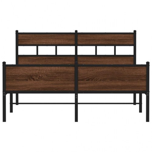 Sengeramme 150 x 200 cm uden madras - brun egetræ
