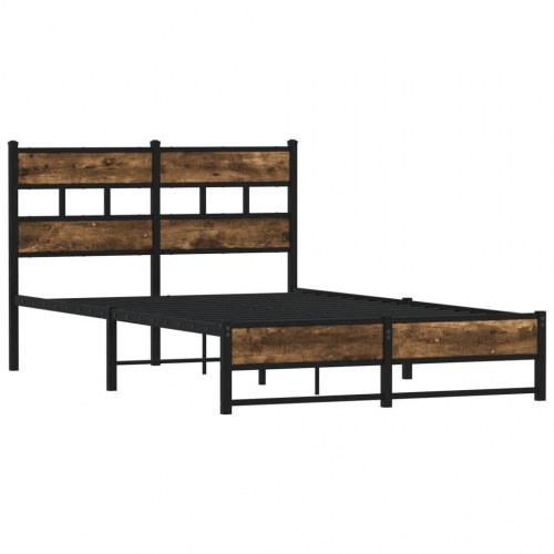 Sengeramme uden madras 120 x 190 cm i metal - røget egetræsfarve