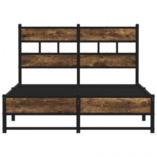 Sengeramme uden madras 120 x 190 cm i metal - røget egetræsfarve