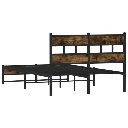Sengeramme uden madras 120 x 190 cm i metal - røget egetræsfarve