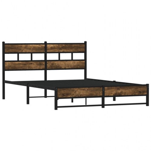 Sengeramme uden madras 135 x 190 cm - røget egetræsfarve