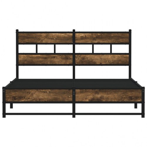 Sengeramme uden madras 135 x 190 cm - røget egetræsfarve